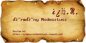 Örmény Modesztusz névjegykártya